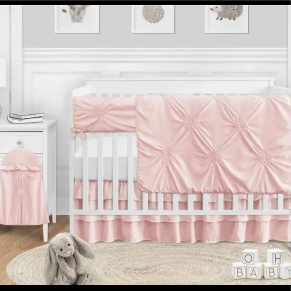 NWT 5 piece baby girl crib bedding set